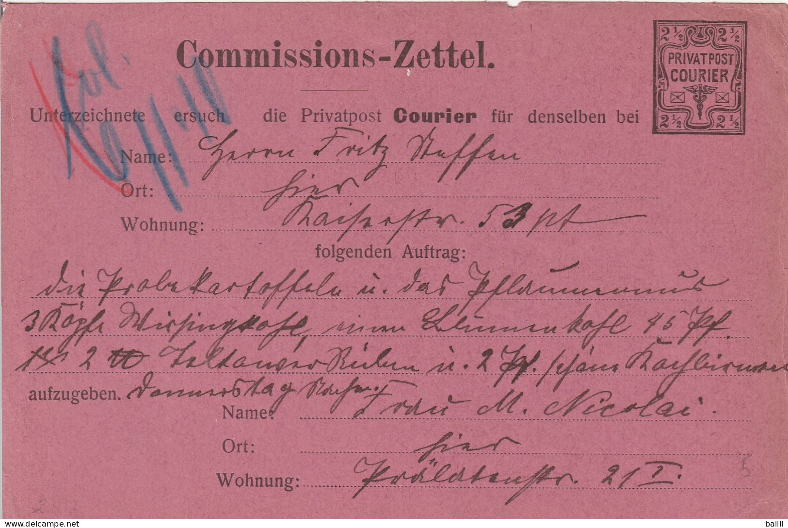 Allemagne Entier Postal Poste Privée Courier - Tarjetas