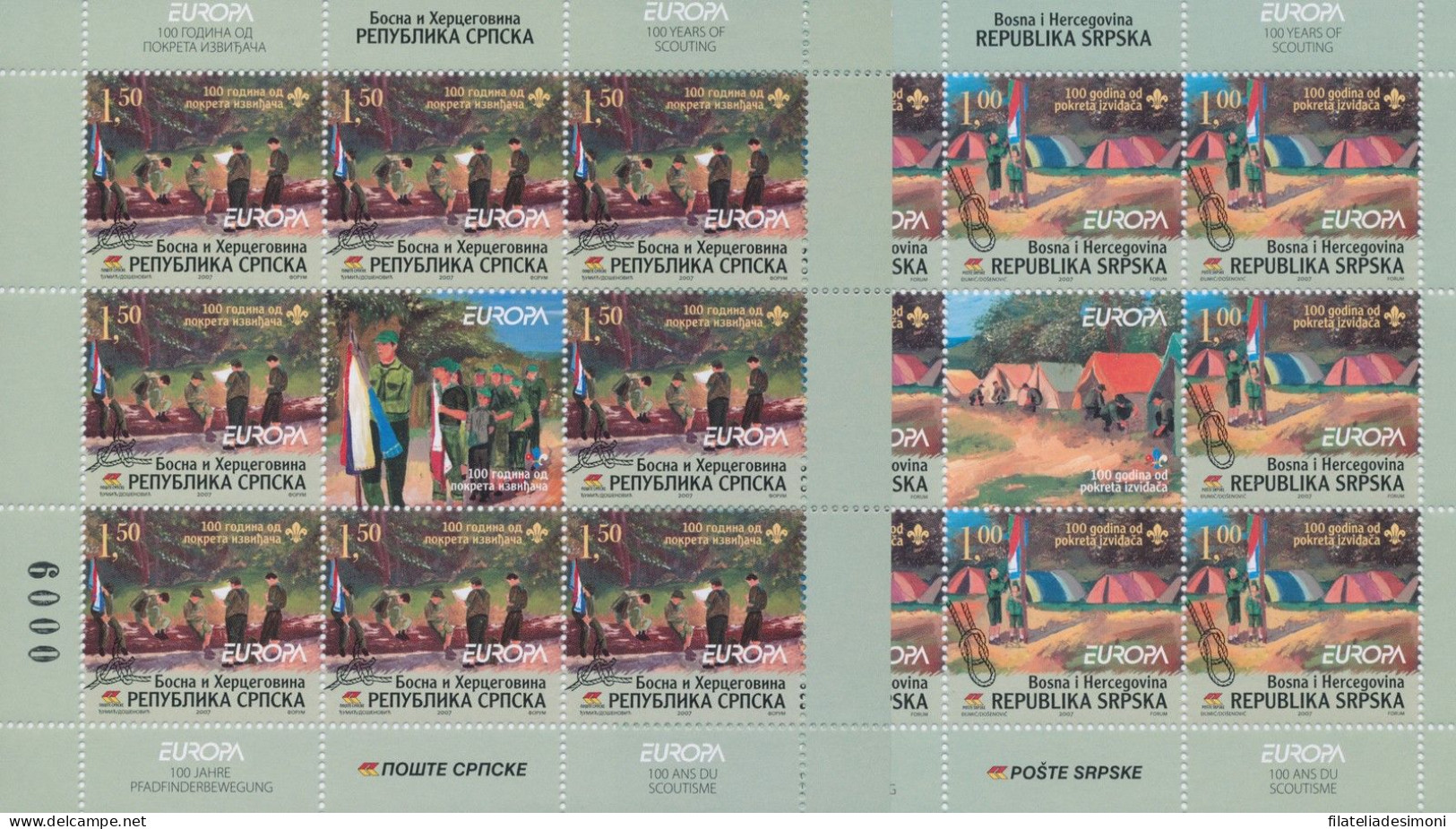 2007 EUROPA CEPT - Bosnia Serba - Scout - 2 Minifogli - MNH** - Other & Unclassified