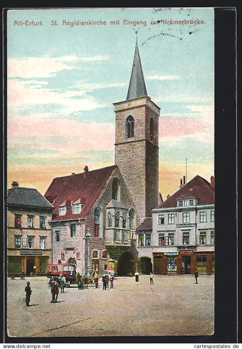 AK Alt-Erfurt, St. Aegidienkirche Mit Eingang Zur Krämerbrücke  - Erfurt