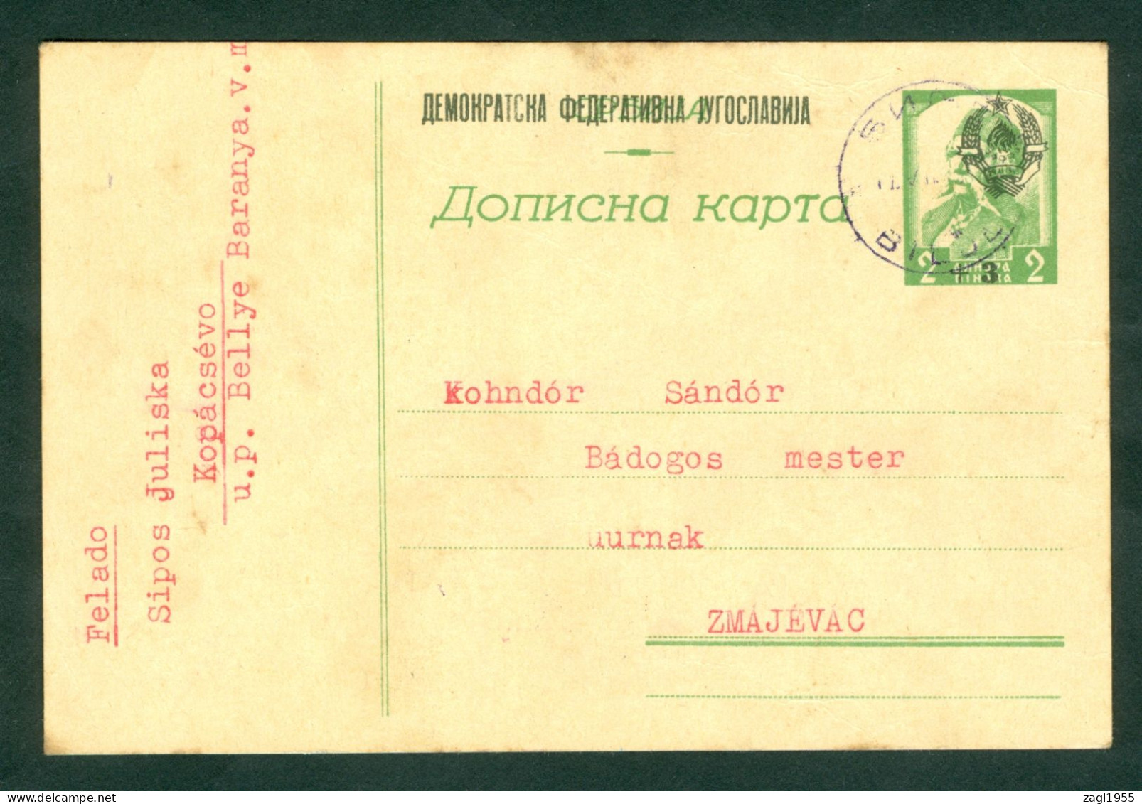 Yugoslavia 1945 1946 Stationery Bilje - Ongebruikt