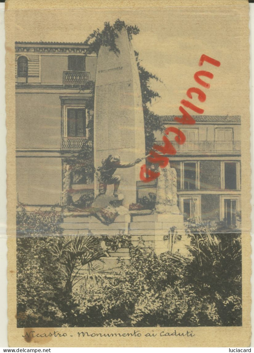 NICASTRO -CATANZARO -MONUMENTO AI CADUTI 1935 - Catanzaro
