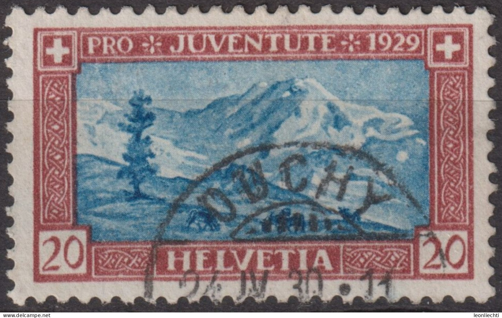 1929 Schweiz / Pro Juventute ° Zum:CH J51, Mi:CH 237, Yt:CH 237, Lyskamm - Oblitérés