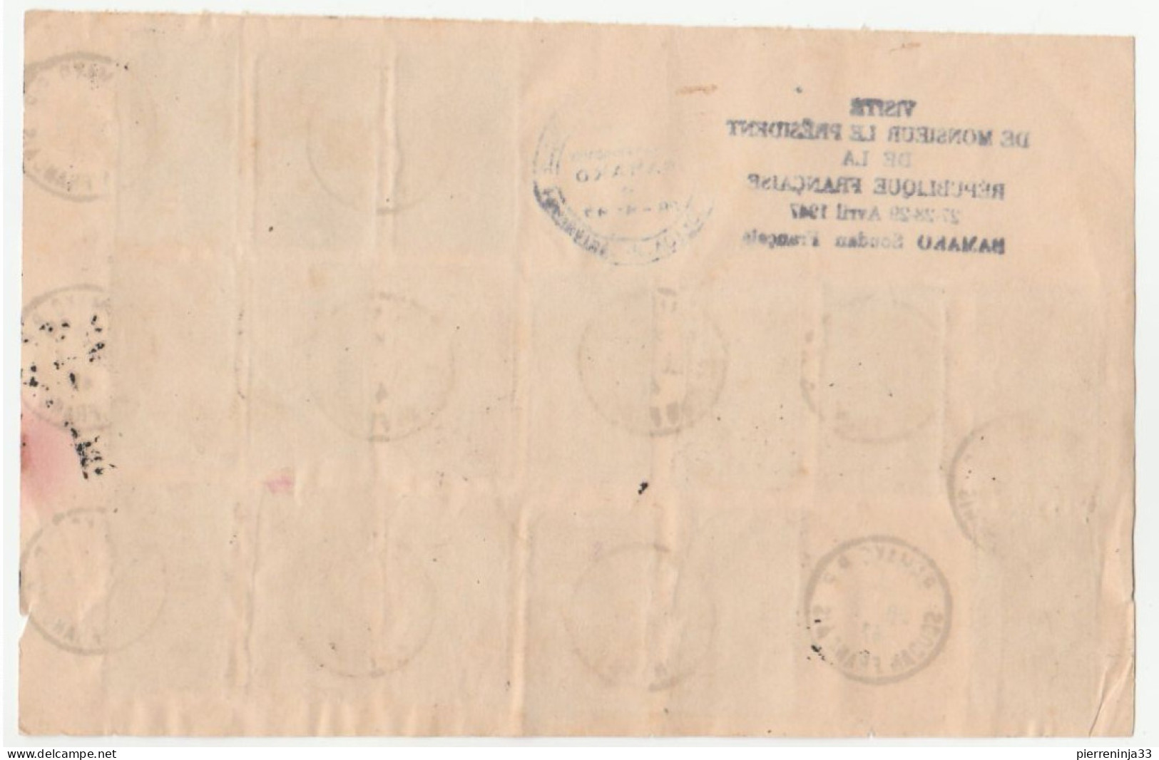 Soudan Français / Bamako, Nombreux Timbres Sur Feuille /visite Du Président De La République Française, 1947/ V. Auriol - Covers & Documents