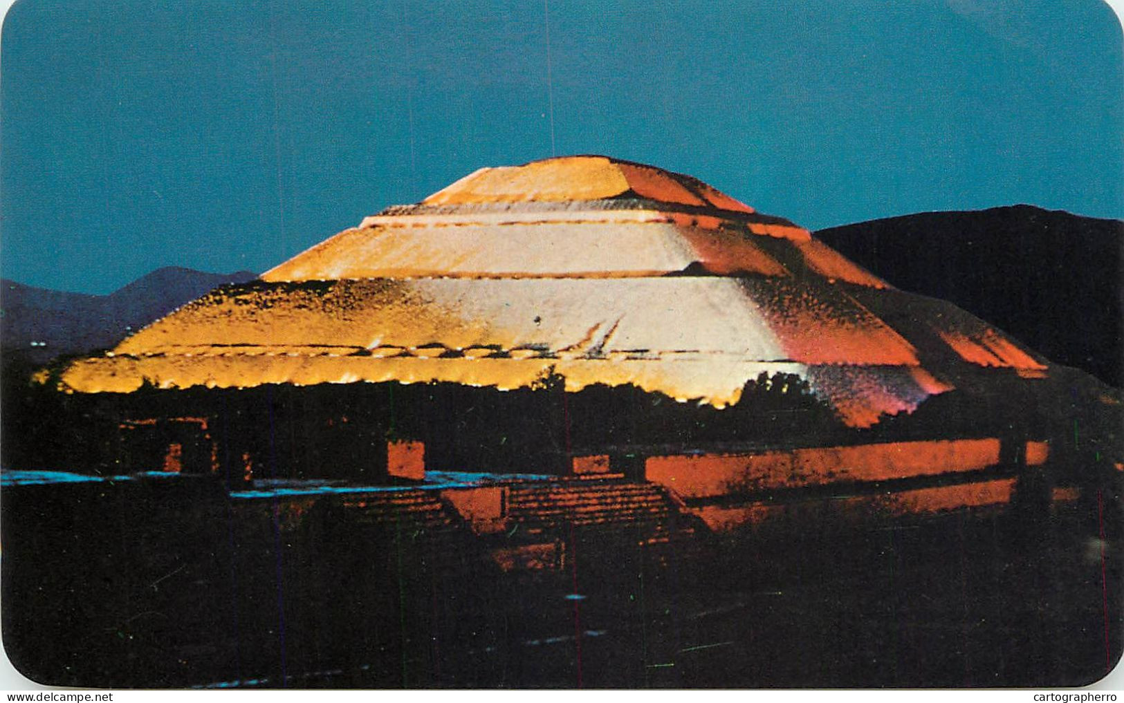 Mexico San Juan Teotihuacan Piramida Del Sol Night View - México