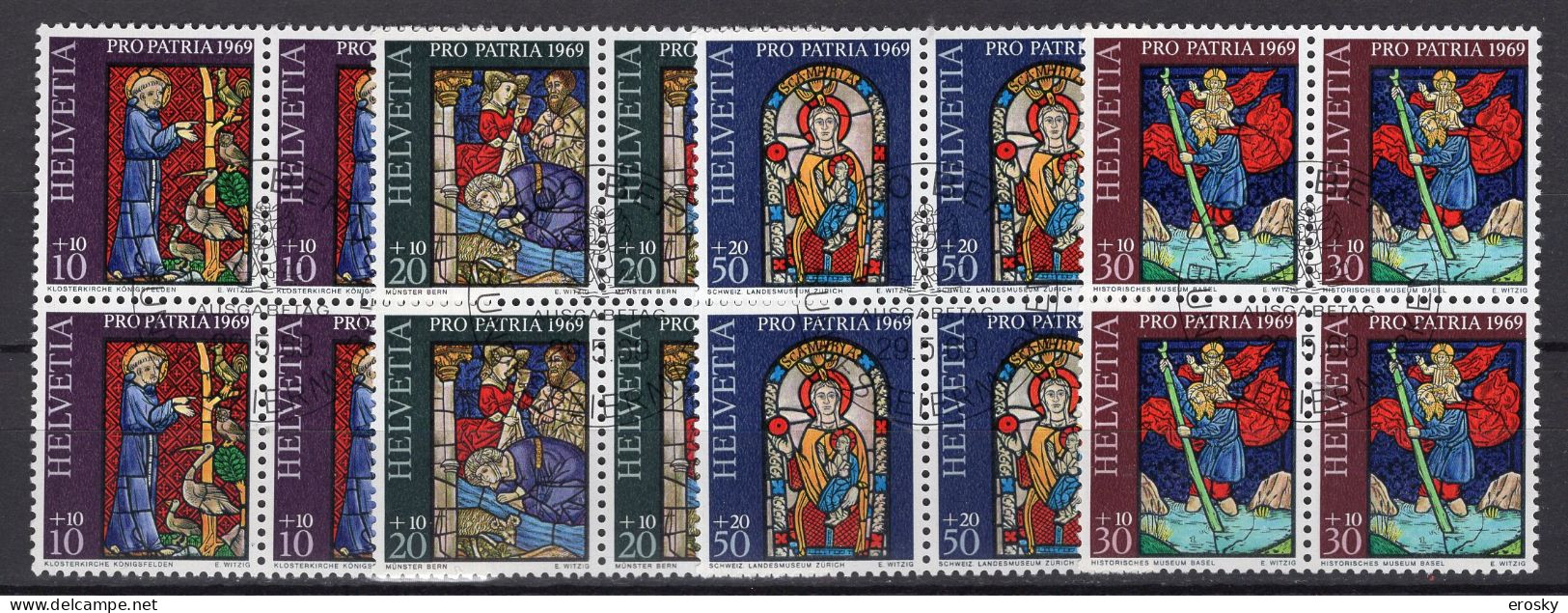 T3167 - SUISSE SWITZERLAND Yv N°834/37 Pro Patria Fete Nationale Bloc - Used Stamps