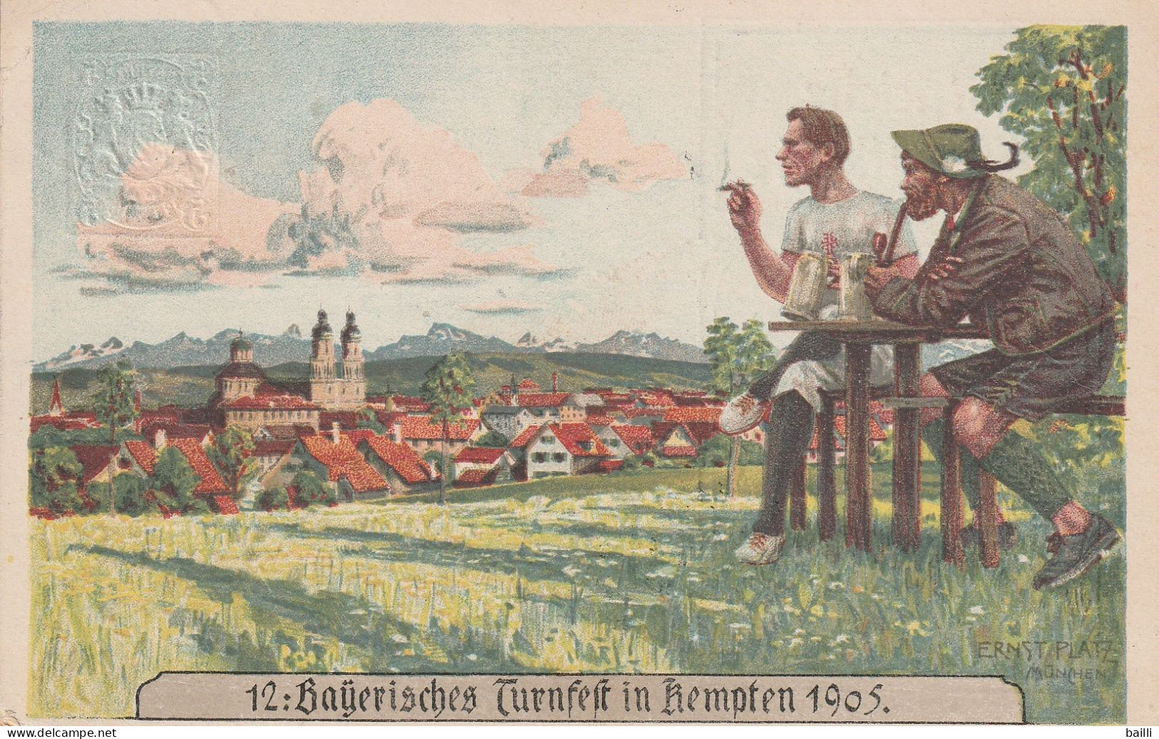 Allemagne Bavière Entier Postal Illustré Kempten 1905 - Entiers Postaux
