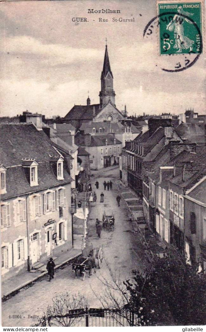 56 - Morbihan -  GUER - Rue Saint Gurval - Guer Coetquidan