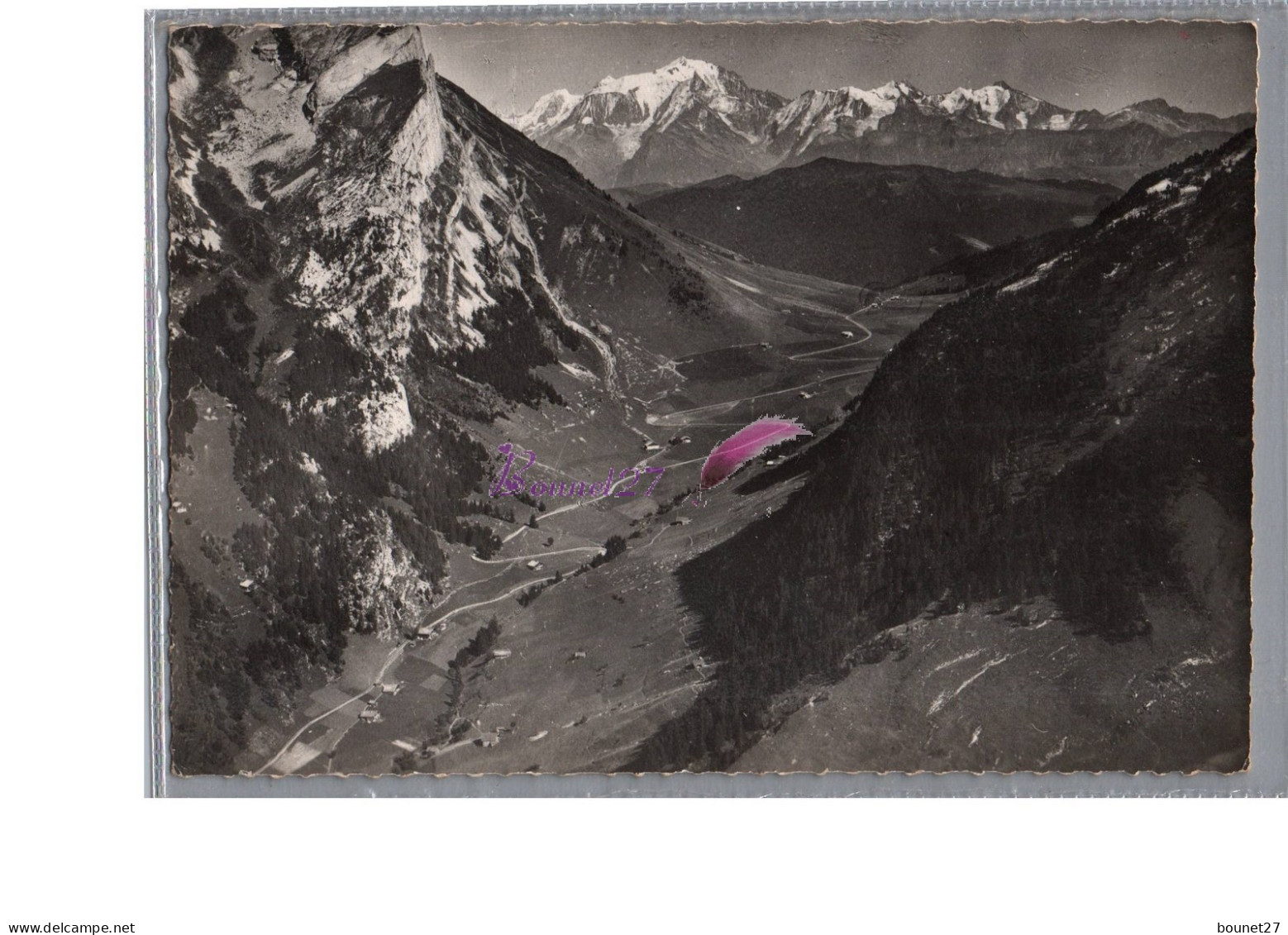 LE COL DES ARAVIS Vue Generale Et LE MONT BLANC Savoie Et Haute Savoie 73 -74 Carte Vierge - Chamonix-Mont-Blanc