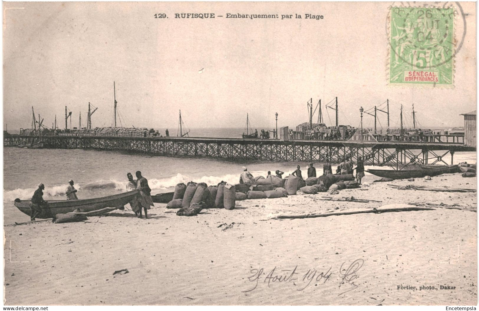 CPA Carte Postale  Sénégal Rufisque Embarquement Par La Plage 1904 VM79822ok - Sénégal