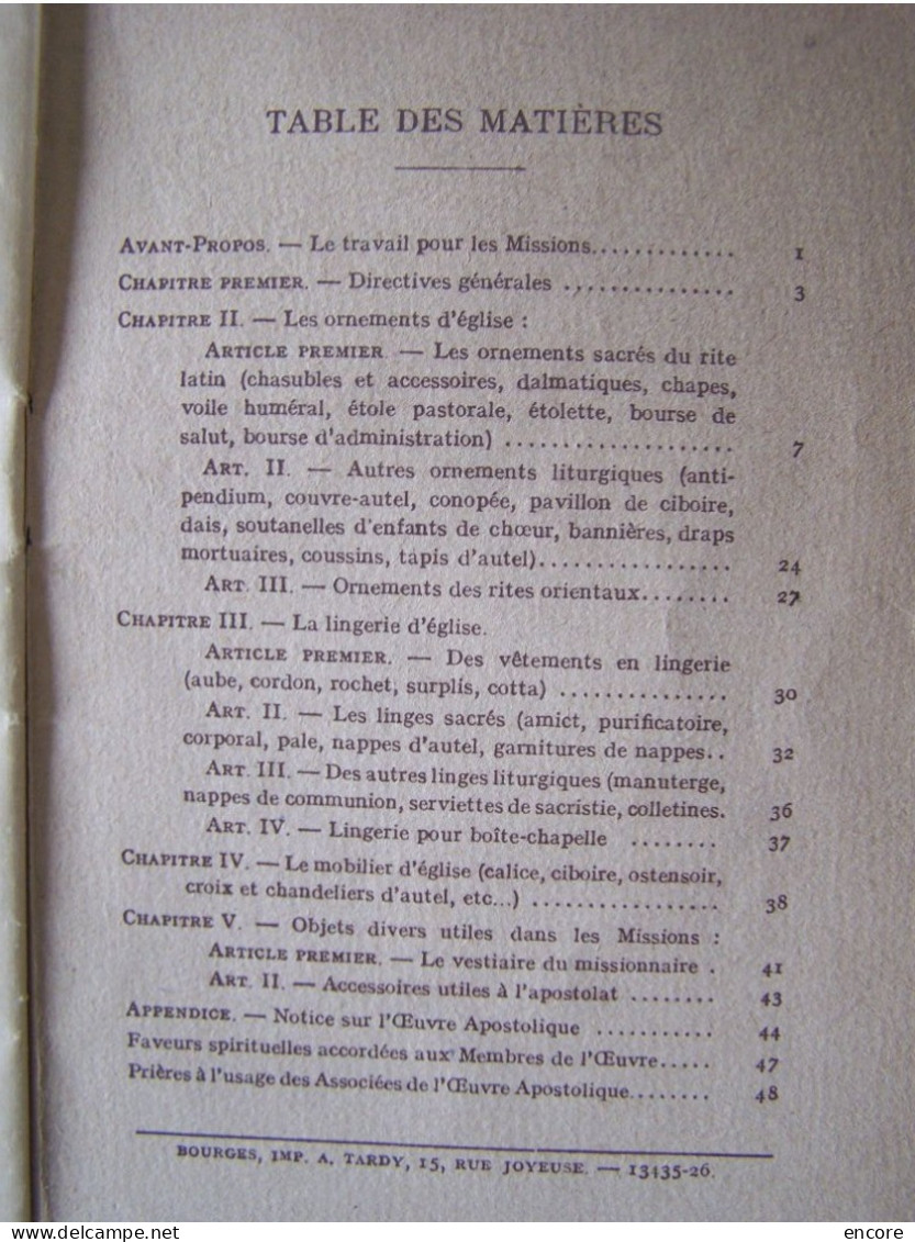 LES METIERS. LA RELIGION. "LE TRAVAIL POUR LES MISSIONS. NOTES PRATIQUES AVEC DESSINS ET MODELES..... 100_3650& 100_3677 - Altri & Non Classificati