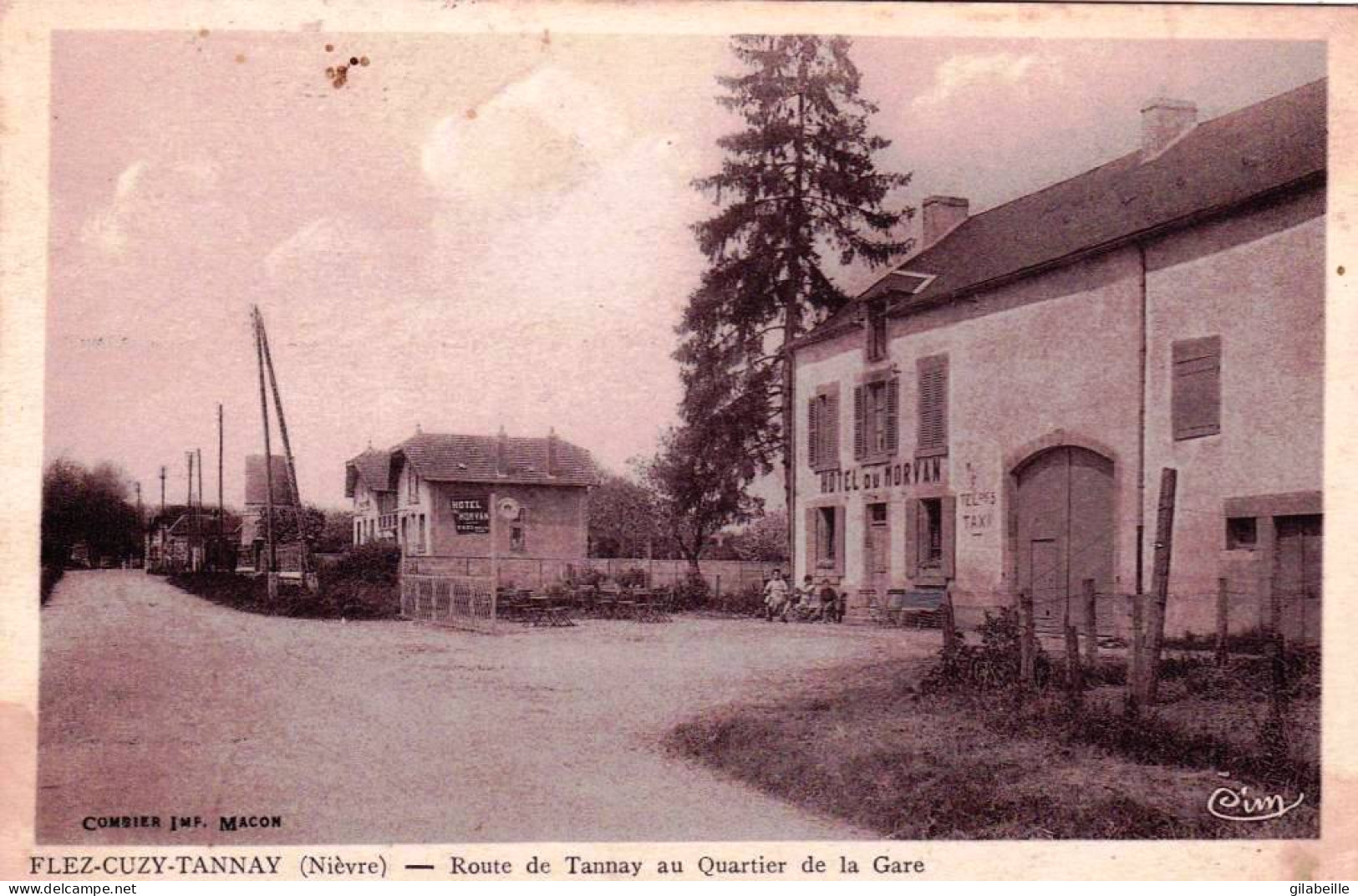 58 - Nievre - FLEZ - CUZY - TANNAY - Route De Tannay Au Quartier De La Gare - Hotel Du Morvan - Tannay