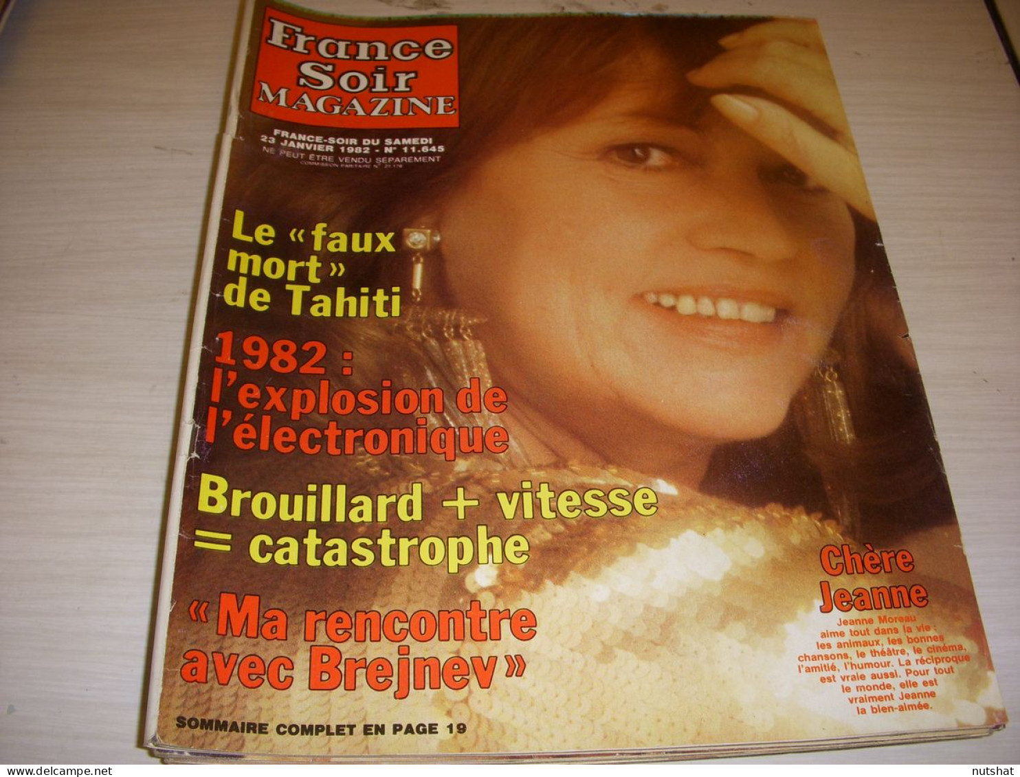 FRANCE SOIR MAGAZINE 11645 23.01.1982 JEANNE MOREAU JAECKIN CALAMITY JANE LAUDA - Gente