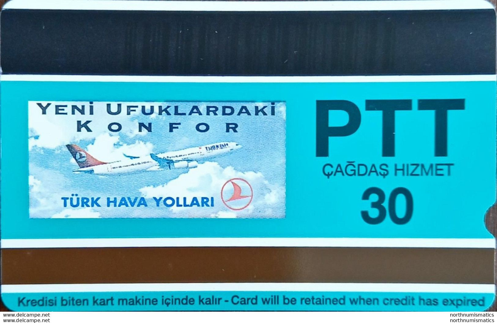 Turkıye Phonecards-THY DC-9 30 Units PTT Unused - Collections