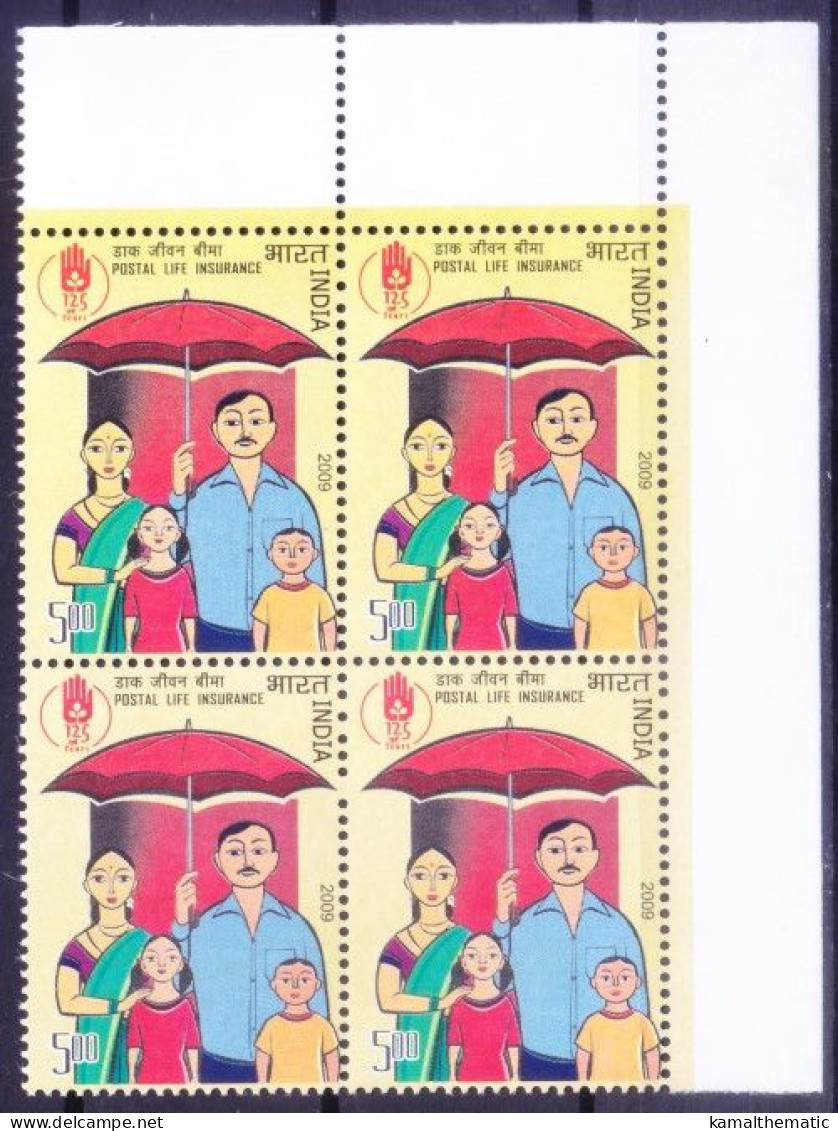 India 2009 MNH Blk, Postal Life Insurance - Autres & Non Classés