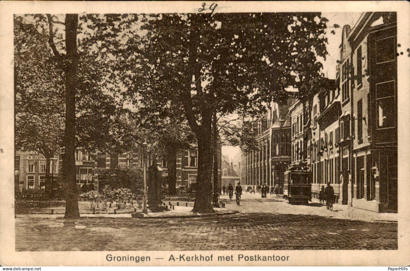 Groningen - A Kerkhof Postkantoor Tram - Autres & Non Classés