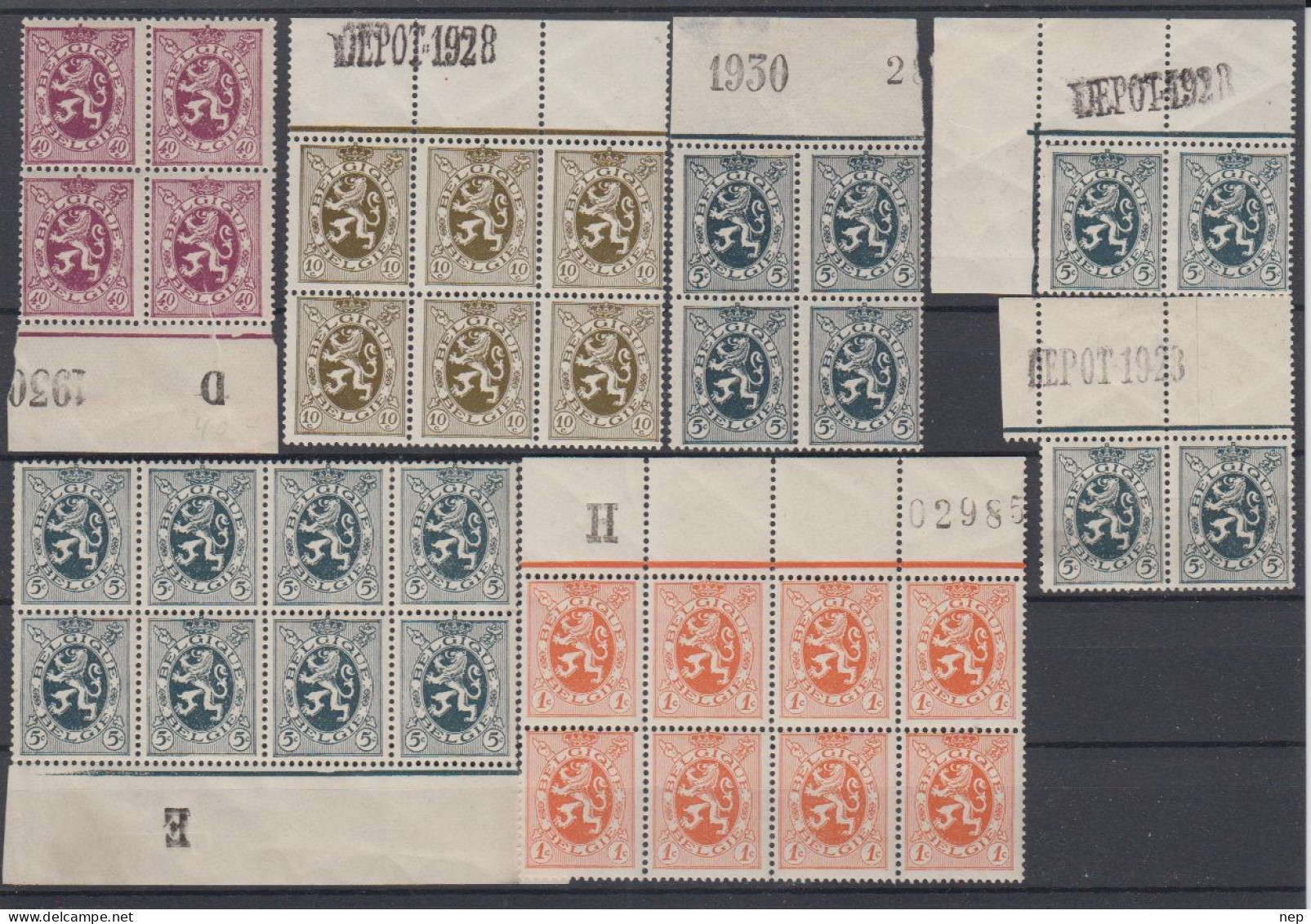 BELGIË - OPB - 1929 - (Blok/Bloc - Nr 284 Accordeonplooi - Depot - Inscriptie) - MNH**/MH* - 1929-1937 Heraldieke Leeuw