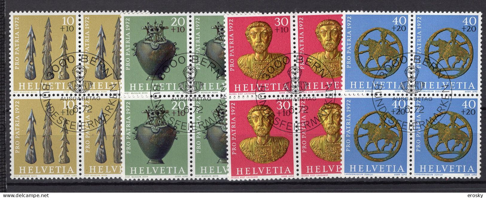 T3178 - SUISSE SWITZERLAND Yv N°901/04 Pro Patria Fete Nationale Bloc - Used Stamps