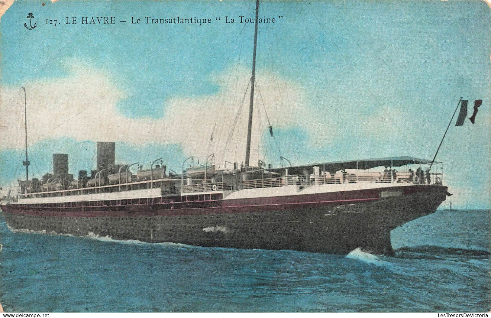 TRANSPORTS - Bateaux - Paquebots - Le Havre - Le Transatlantique - La Touraine - Colorisé - Carte Postale Ancienne - Paquebots