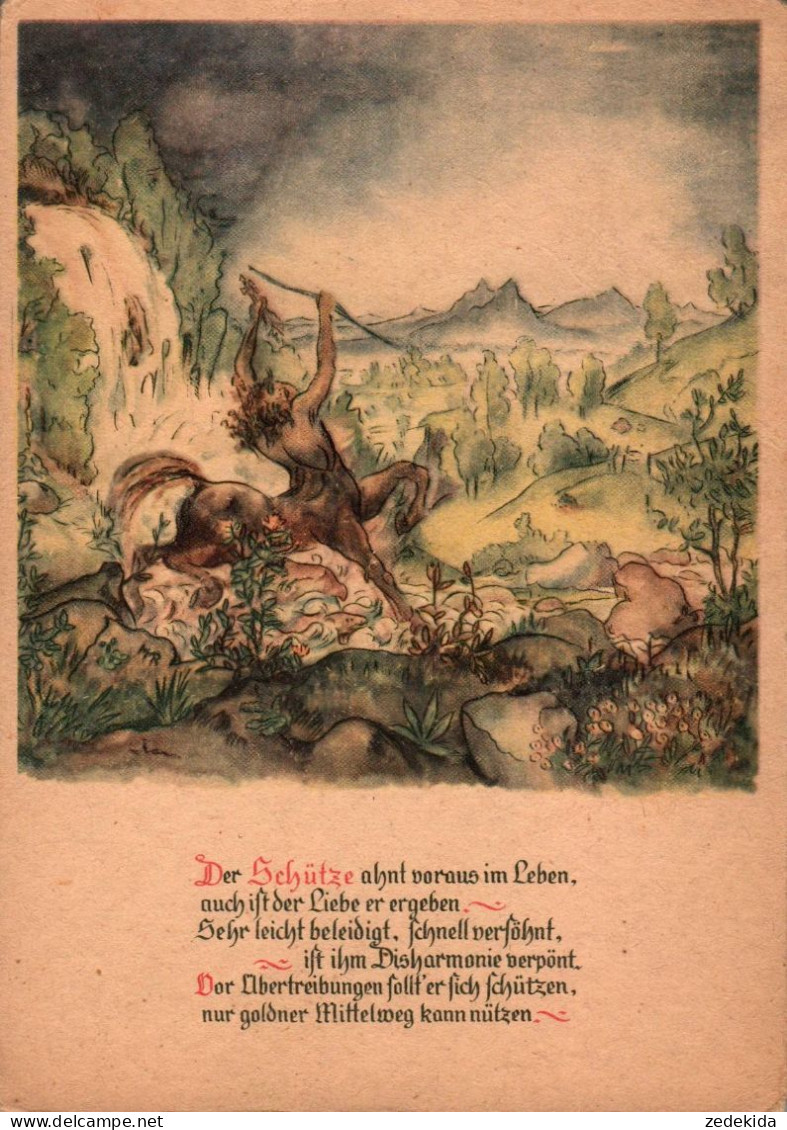 H1318 - Schütze - M.M. Rohland Leipzig Künstlerkarte - Verlag Walter Emmrich - Astrologie - Astronomía
