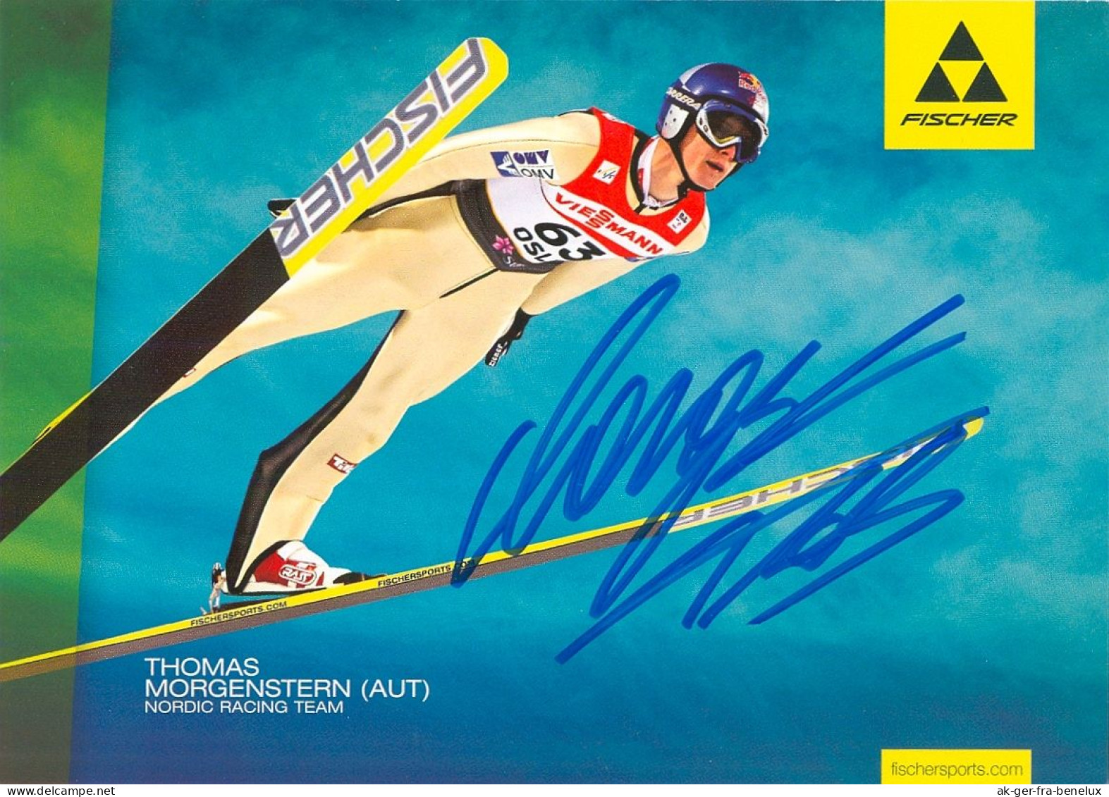 1) Autogramm Fischer-AK Skispringer Thomas Morgenstern Olympiasieger Spittal Kärnten ÖSV FIS Österreich Austria Autriche - Authographs