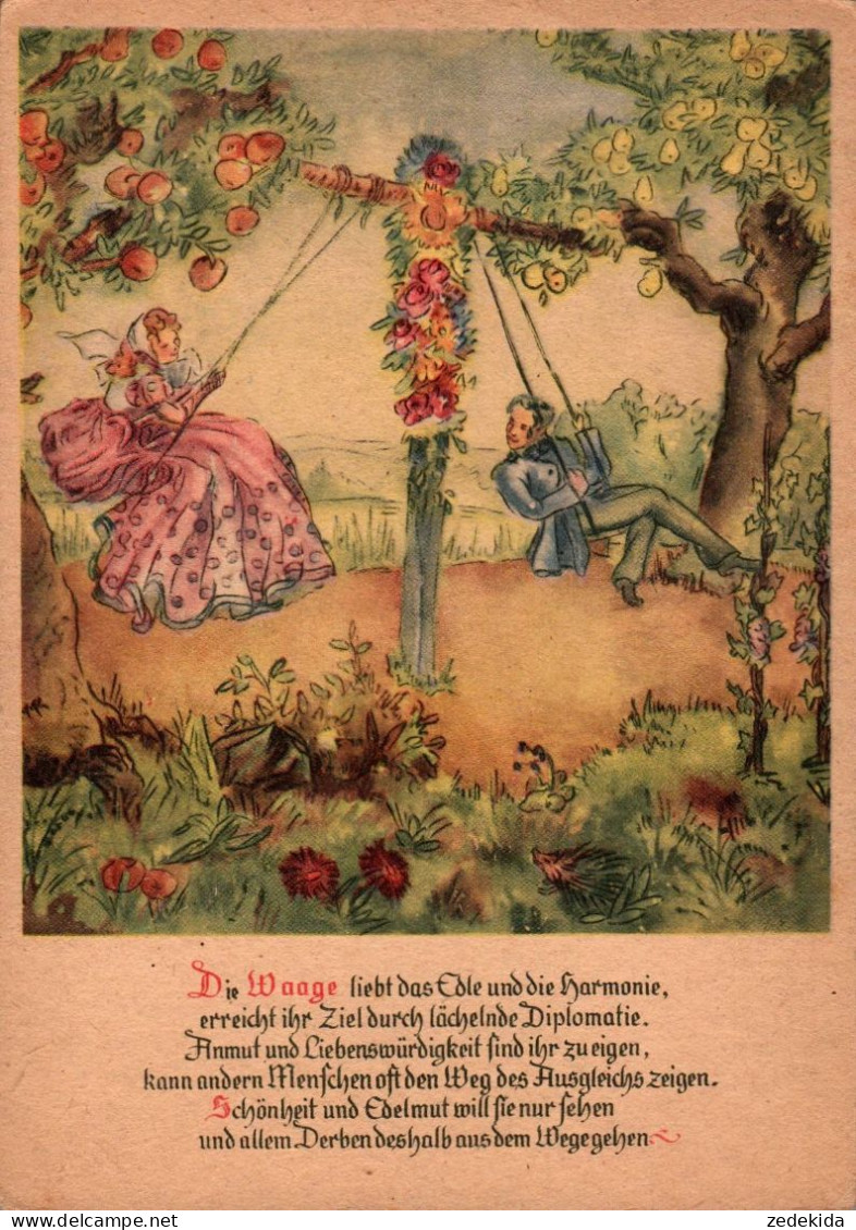 H1319 - Waage - M.M. Rohland Leipzig Künstlerkarte - Verlag Walter Emmrich - Astrologie - Astronomía
