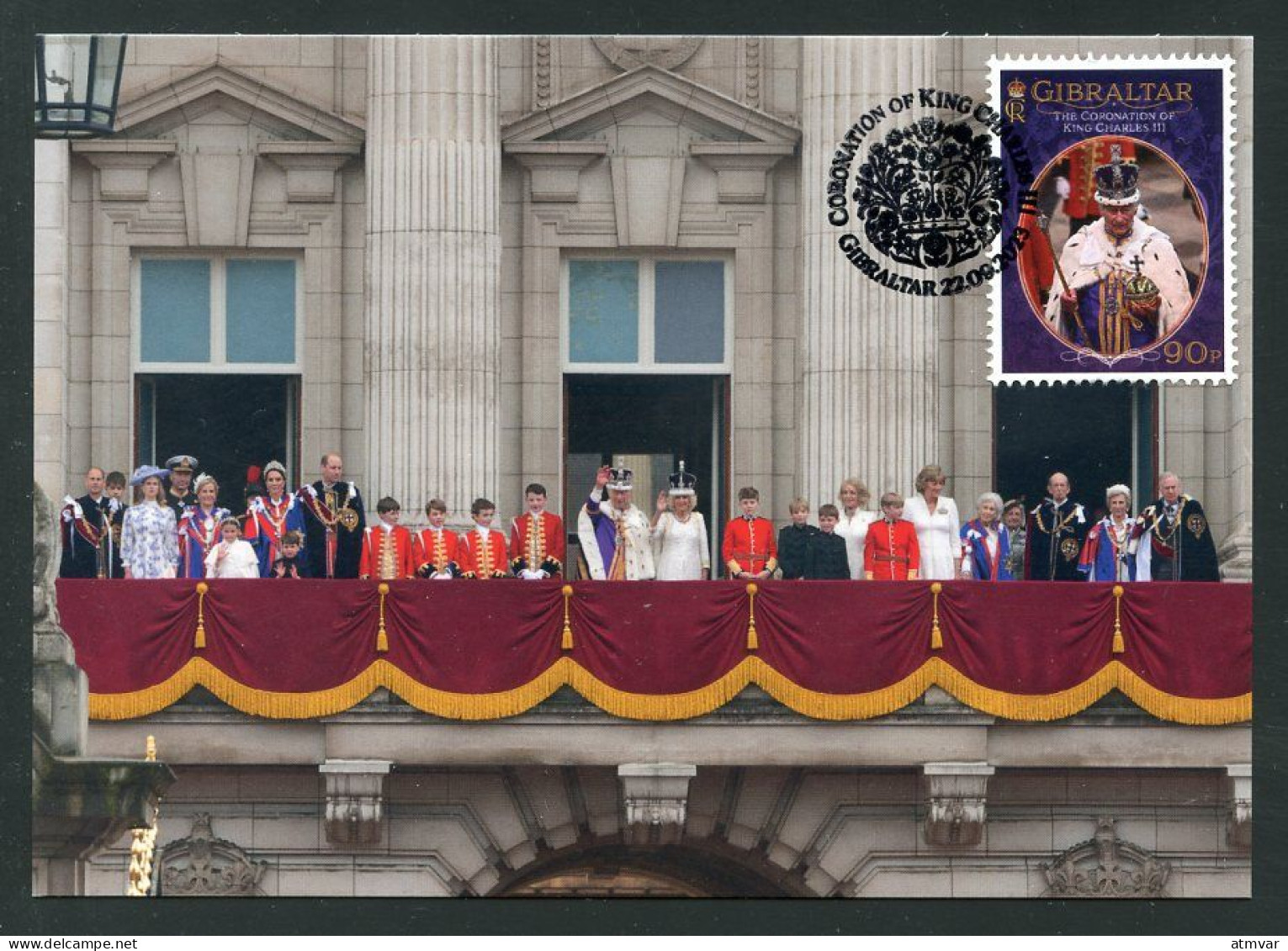 GIBRALTAR (2023) Carte Maximum Card - Members Or Royal Family Buckingham Palace, King Charles III Coronation Day - Gibilterra