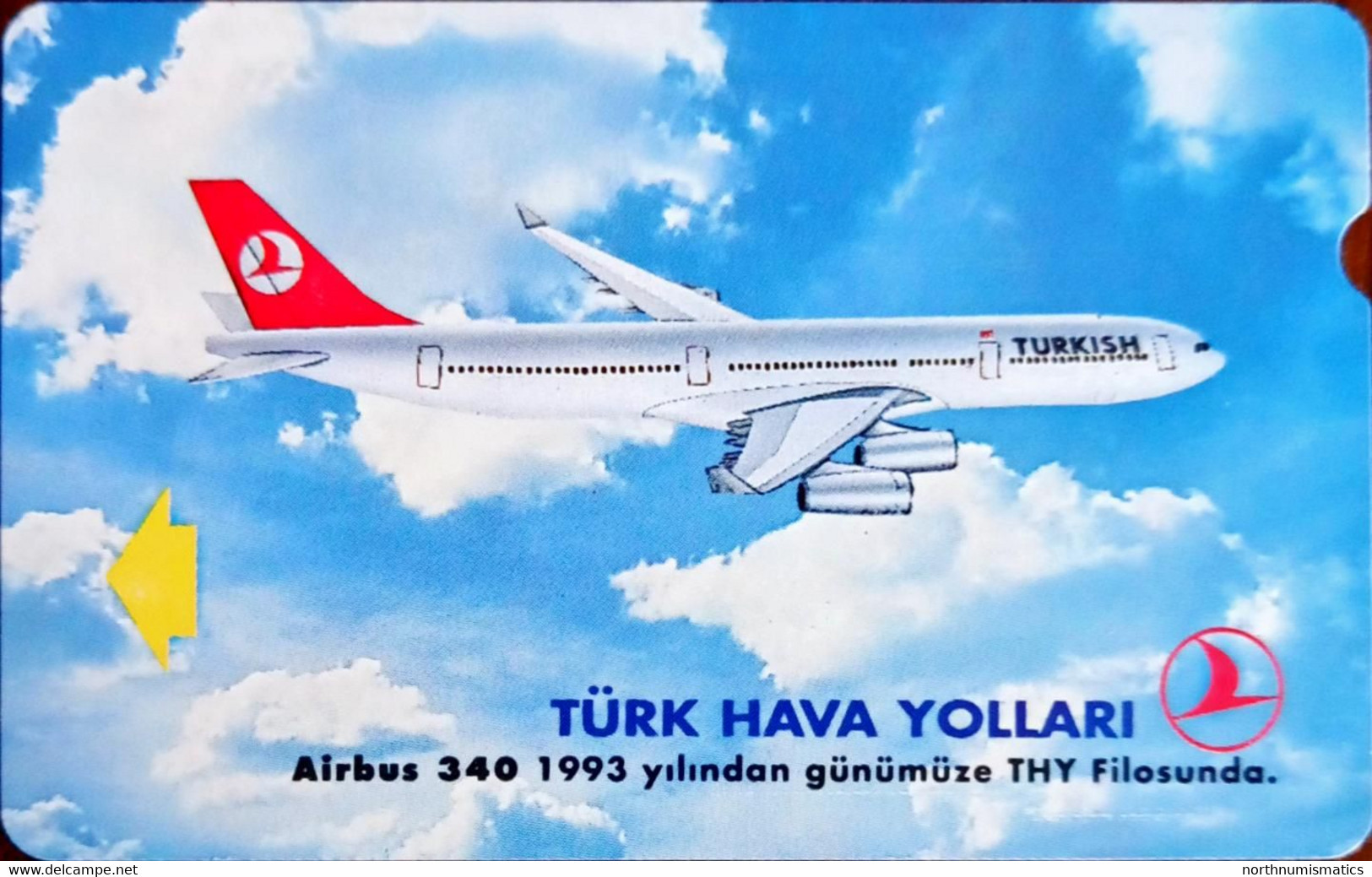 Turkey Phonecards THY Aircafts Airbus 340 PTT 60 Units Unc - Collections