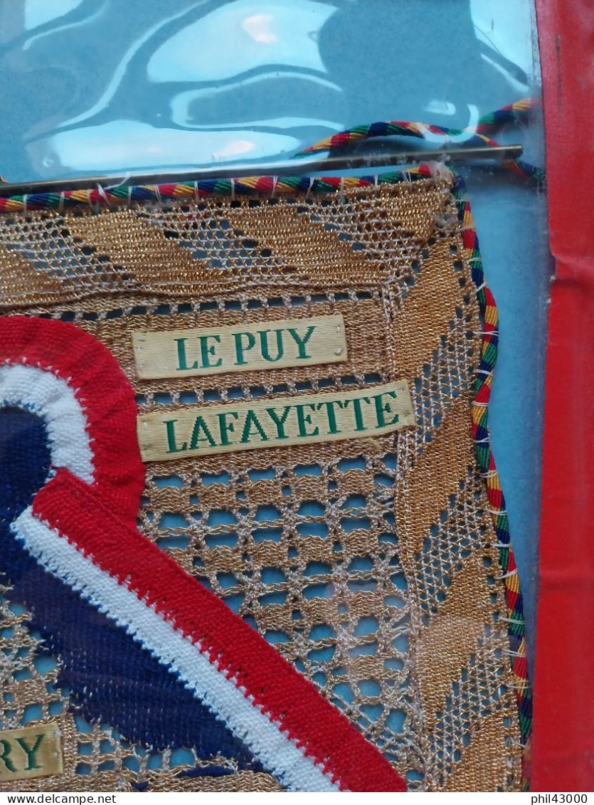 DENTELLE FIL D'OR FANION ROTARY LE PUY-EN-VELAY HAUTE-LOIRE LAFAYETTE COCARDE - Laces & Cloth