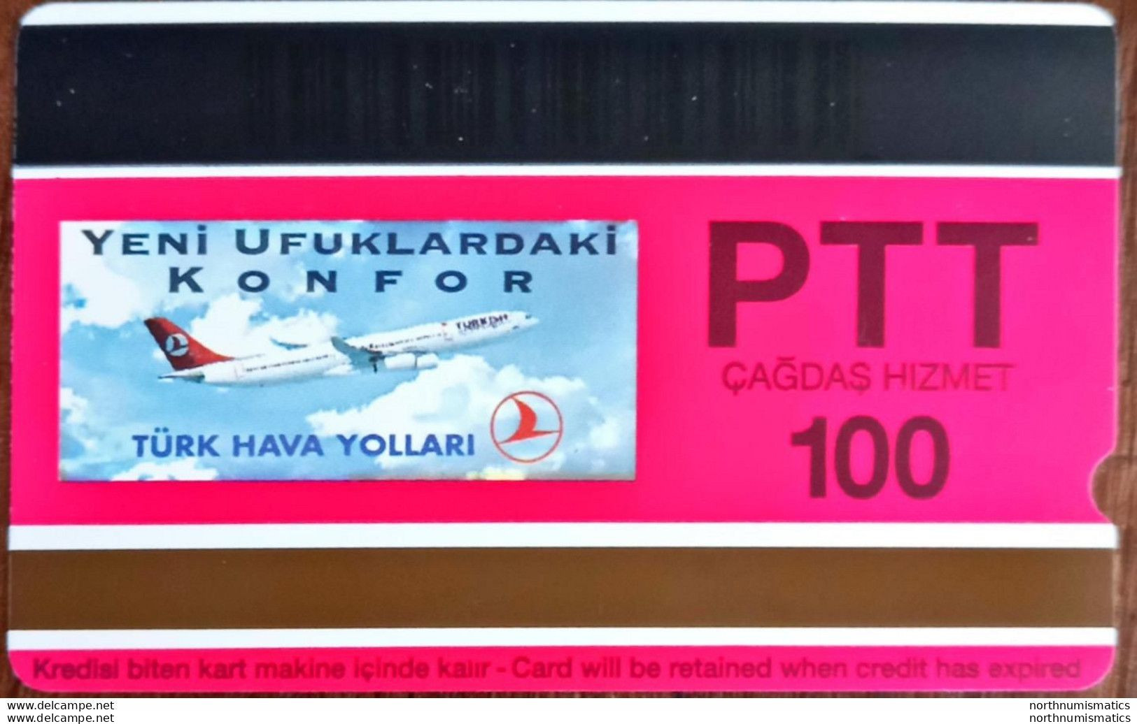 Turkıye Phonecards-THY Airbus 340 PTT 100 Units Unused - Sammlungen