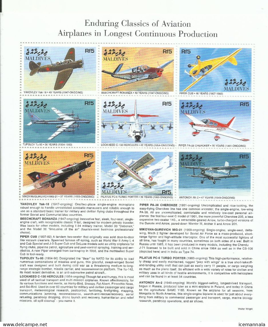 MALDIVAS  YVERT   2621/29   MNH  ** - Airplanes