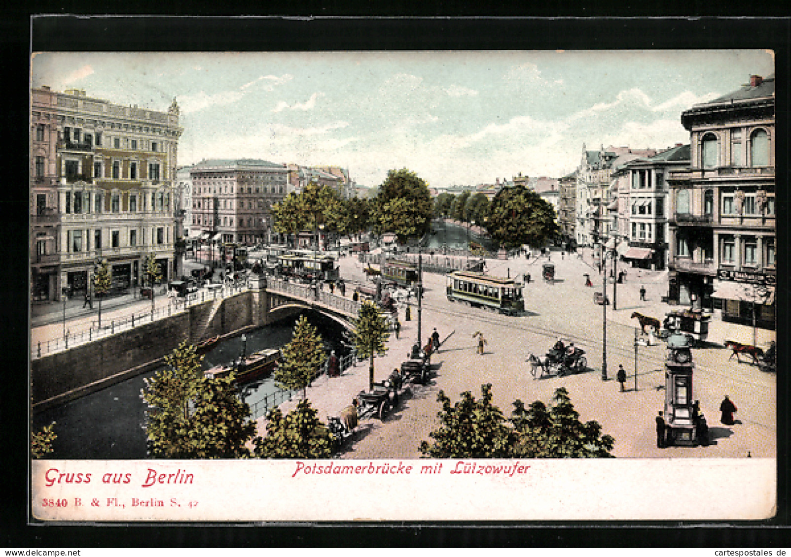 AK Berlin-Tiergarten, Ansicht Der Potsdamerbrücke, Strassenbahn  - Tiergarten