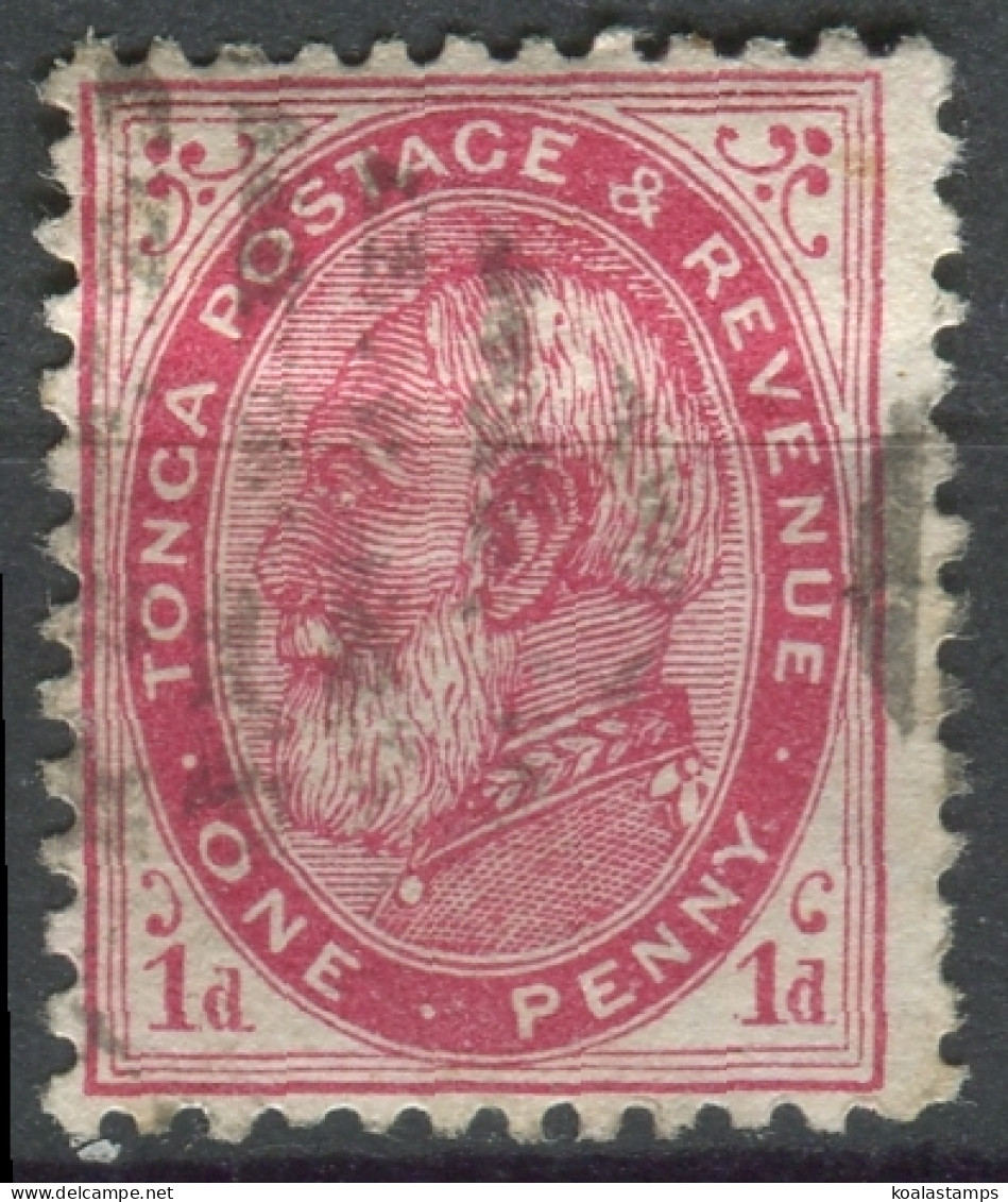 Tonga 1886 SG1b 1d King George I #8 FU - Tonga (1970-...)