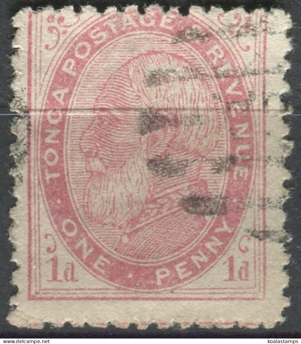 Tonga 1886 SG1b 1d King George I #9 FU - Tonga (1970-...)