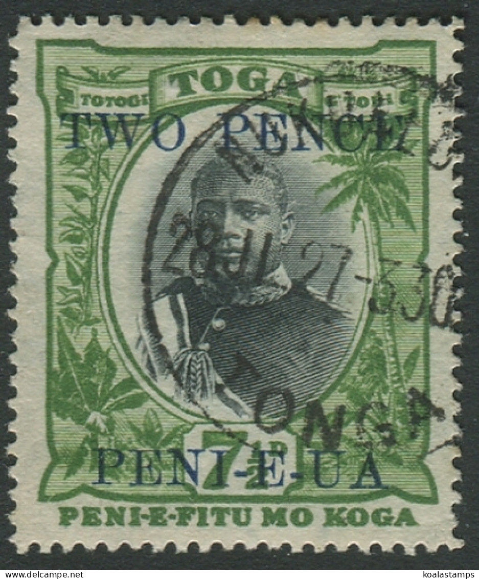 Tonga 1923 SG65 2d On 7½d King George II #1 FU - Tonga (1970-...)