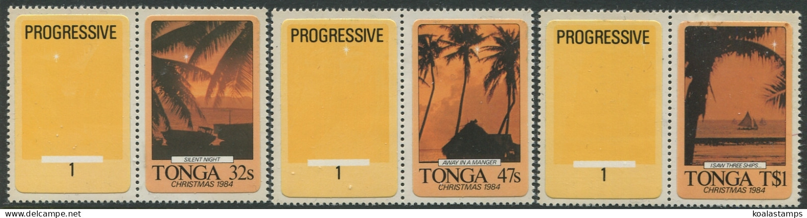 Tonga 1984 SG893-895 Christmas Progressives Set MNH - Tonga (1970-...)