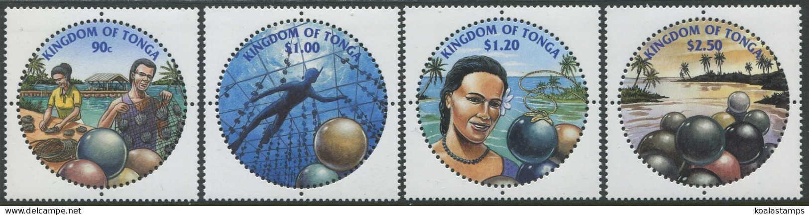 Tonga 2002 SG1518-1521 Pearl Industry Set MNH - Tonga (1970-...)