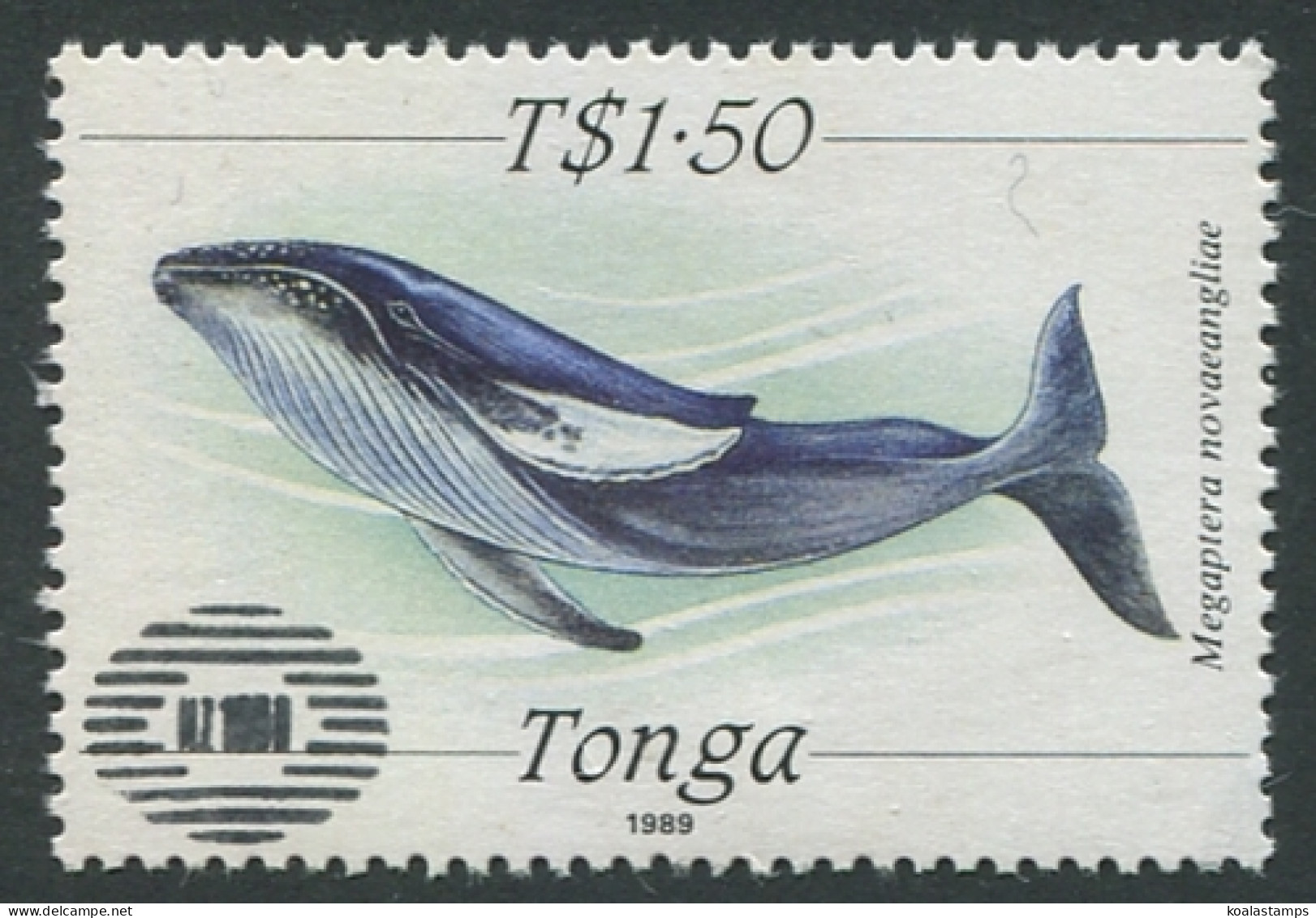 Tonga 1990 SG1014 $1.50 Humpback Whale NZ 1990 Ovpt MNH - Tonga (1970-...)