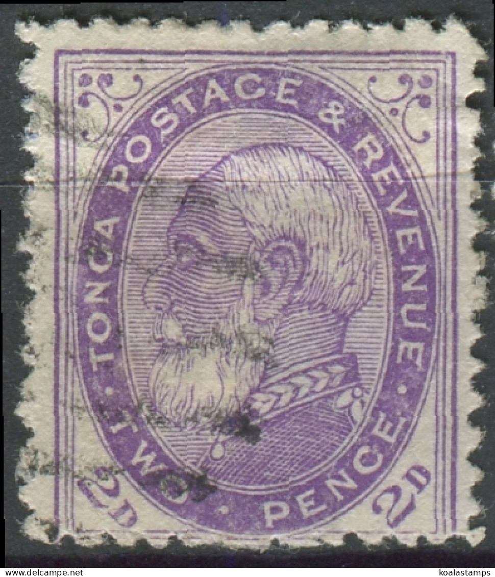 Tonga 1886 SG2b 2d King George I #1 FU - Tonga (1970-...)