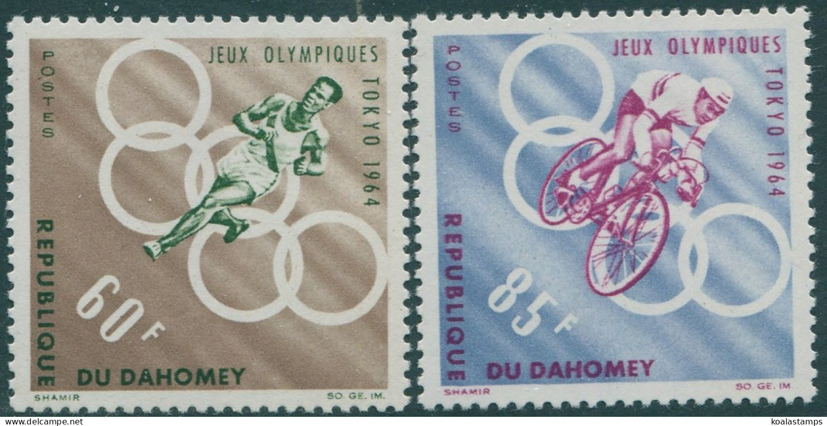 Dahomey 1964 SG211-212 Olympic Games Set MLH - Benin - Dahomey (1960-...)