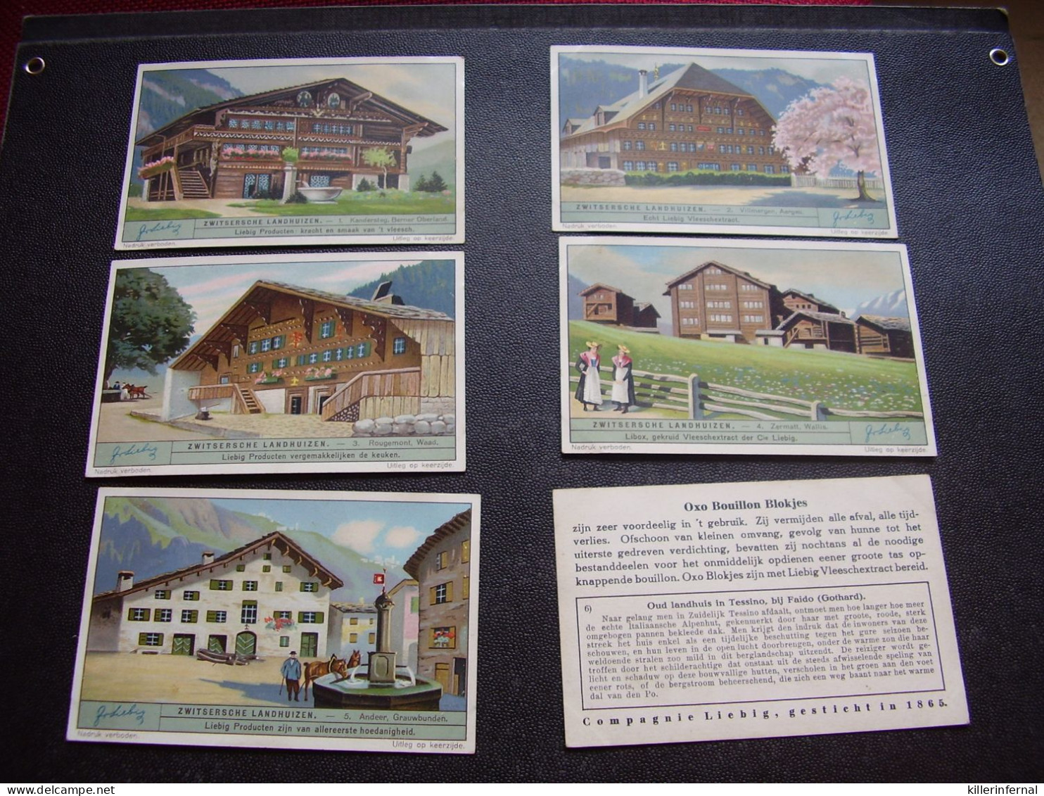 Original Old Cards Chromos Liebig S 1274 FL Chalets Suisses Complet - Liebig