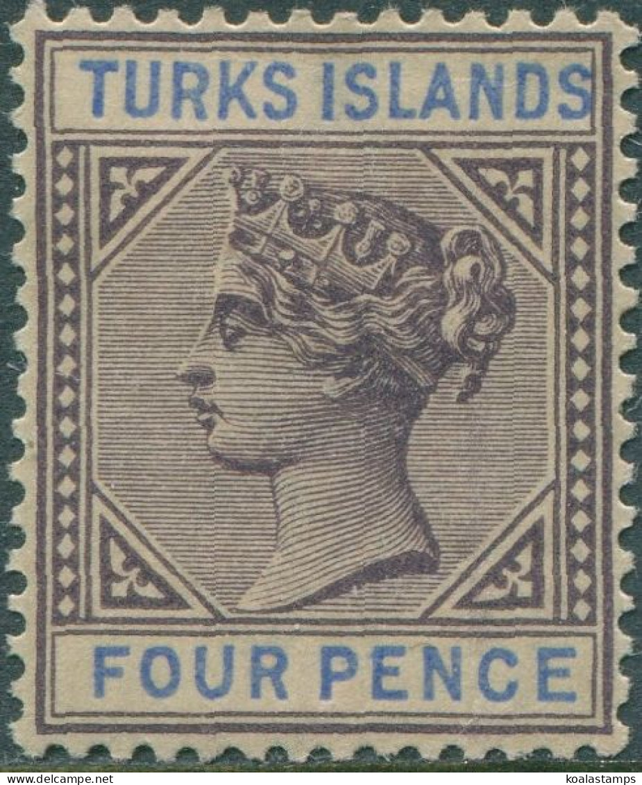 Turks Islands 1881 SG71 4d Purple And Blue QV MH - Turcas Y Caicos