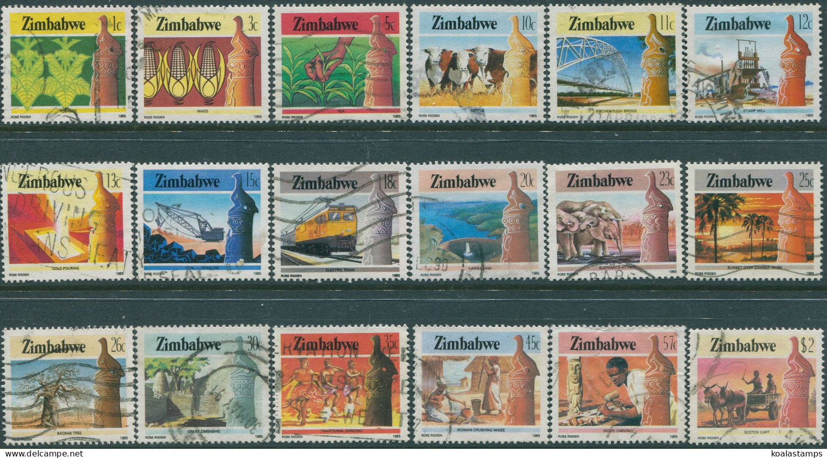 Zimbabwe 1985 SG659-679 National Infrastructure (18) FU - Zimbabwe (1980-...)