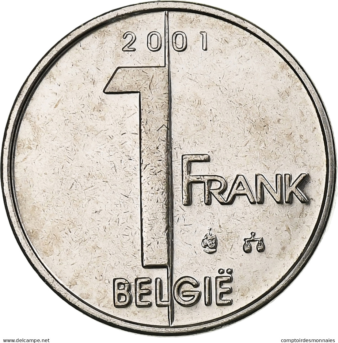 Belgique, Albert II, Franc, 2001, Nickel Plated Iron, SPL, KM:188 - 1 Franc