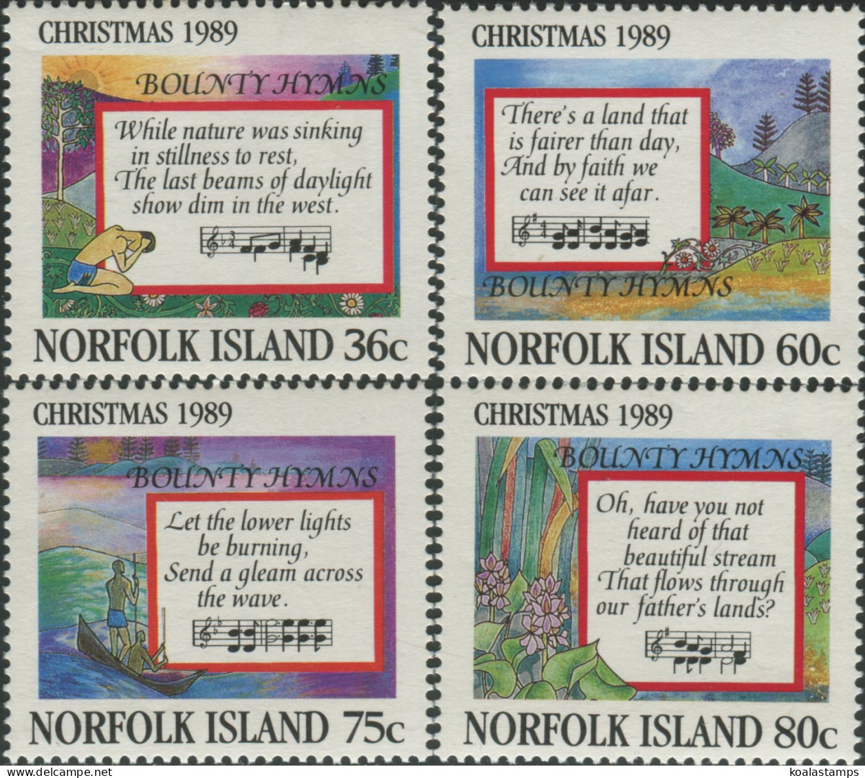 Norfolk Island 1989 SG470-473 Christmas Bounty Hymns Set MNH - Ile Norfolk