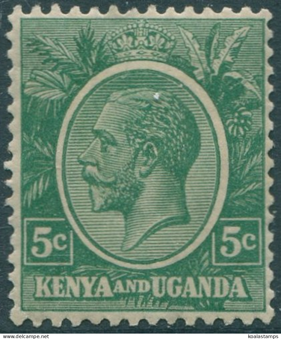 Kenya Uganda And Tanganyika 1922 SG78 5c Green KGV MLH (amd) - Kenya, Ouganda & Tanganyika