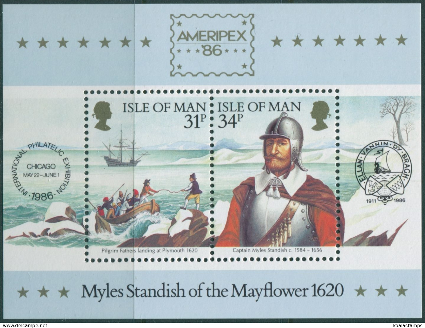 Isle Of Man 1986 SG325 Ameripex Stamp Exhibition MS MNH - Isle Of Man