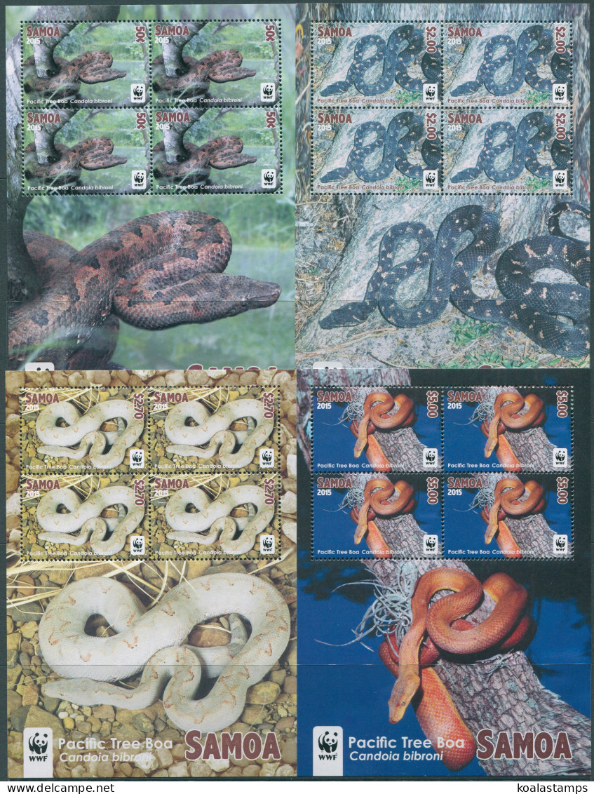 Samoa 2015 SG1325-1328 WWF Tree Boa Coloured Edges (4) MS MNH - Samoa