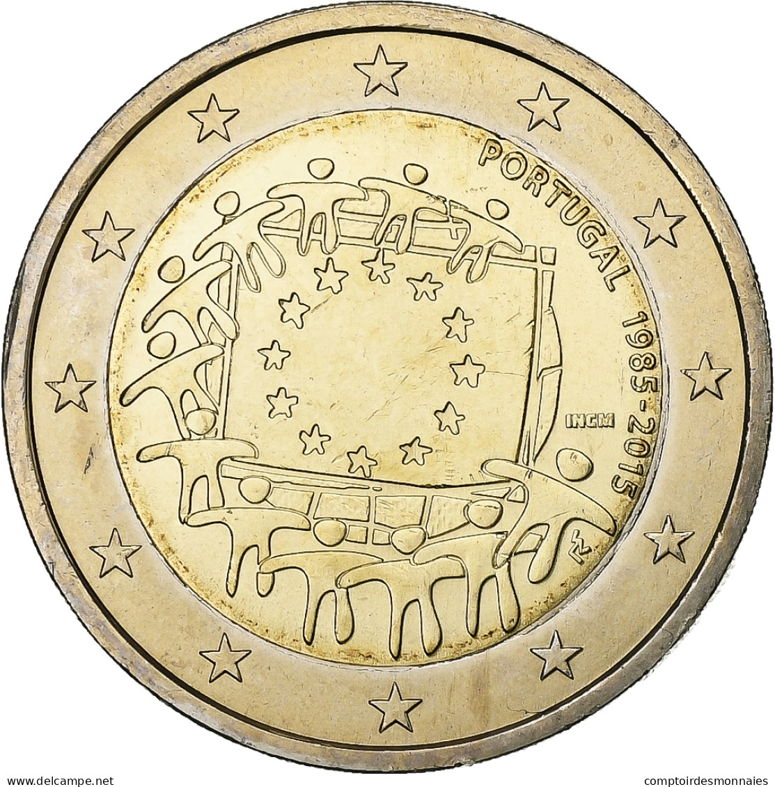 Portugal, 2 Euro, 30 Ans   Drapeau Européen, 2015, Bimétallique, SPL+, KM:New - Portugal