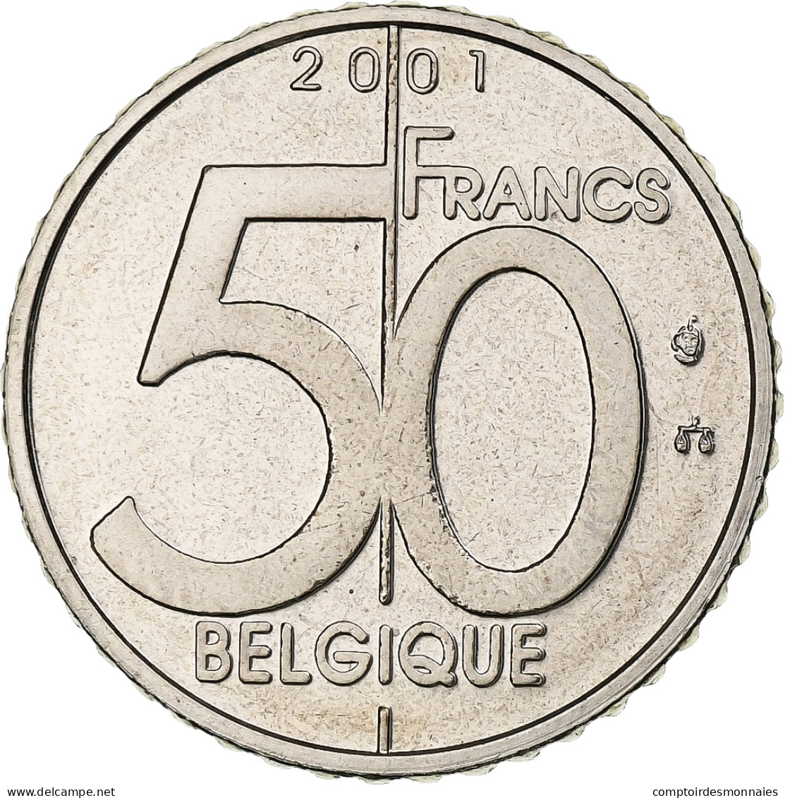 Belgique, Albert II, 50 Francs, 50 Frank, 2001, Bruxelles, Nickel, SPL, KM:193 - 50 Francs