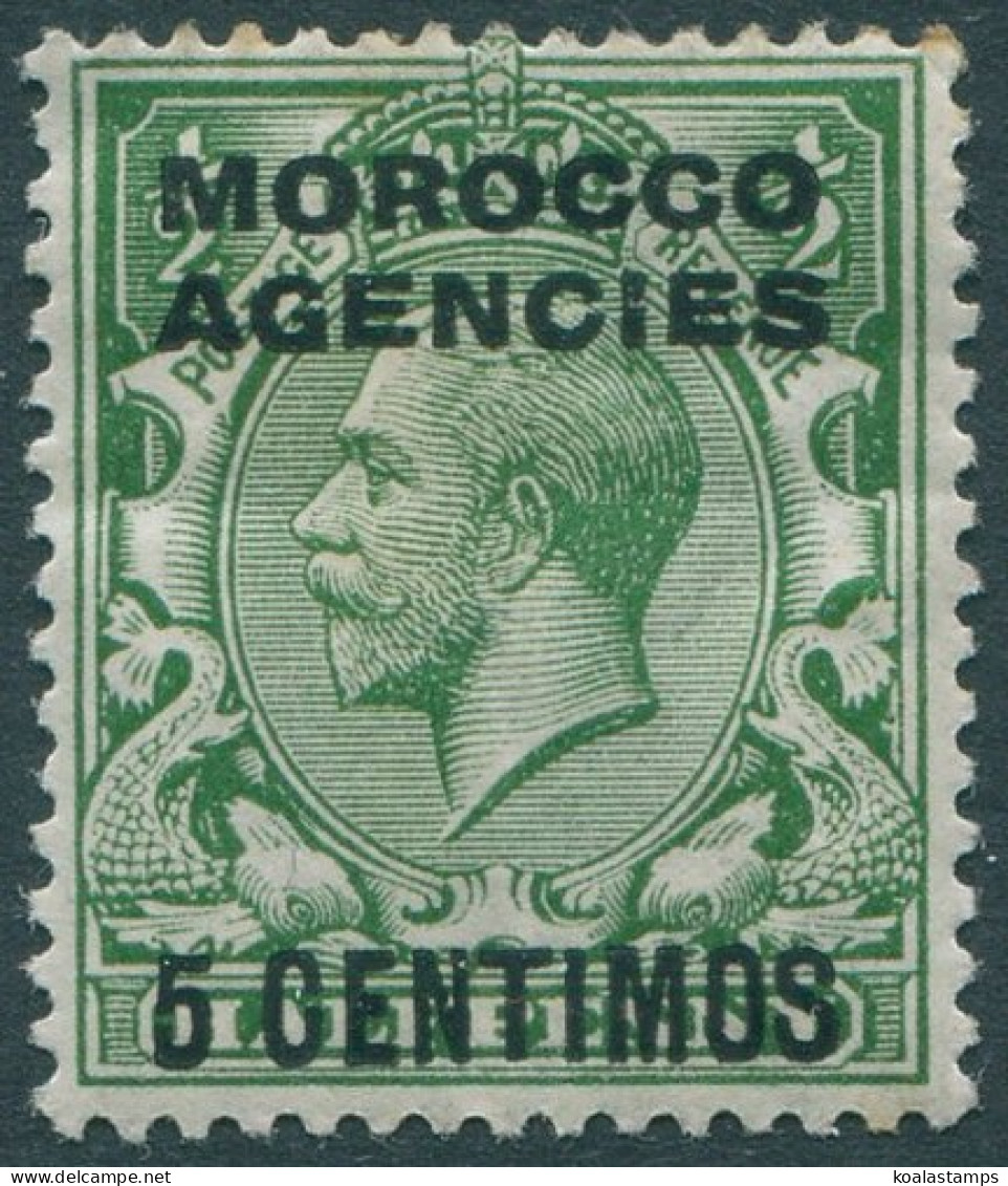 Morocco Agencies 1914 SG129 5c On ½d Green KGV MH (amd) - Oficinas En  Marruecos / Tanger : (...-1958